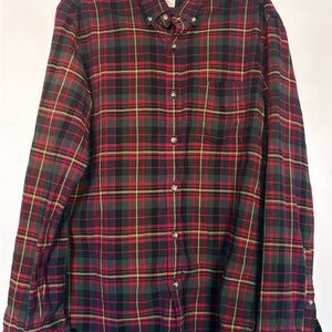 J. Crew Red and Green Plaid Slim Fit Button Down Shirt